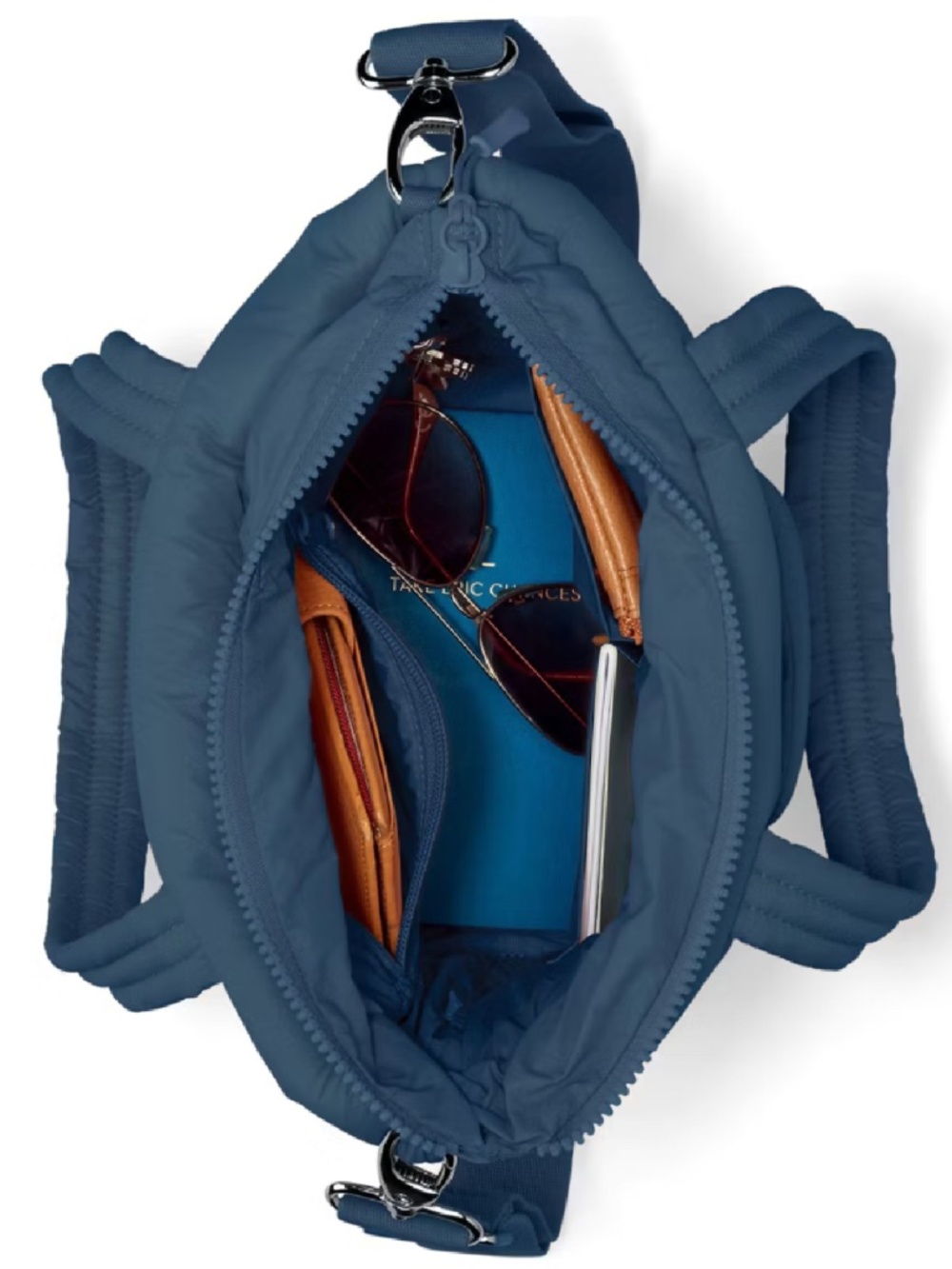 Land's End Wanderweight Ultralight Packable Crossbody Tote Bag (Vintage Blue) - Picture 2 of 11